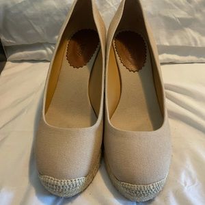 J.Crew Beige Canvas Espadrille Wedges
